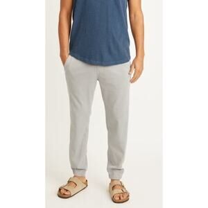 Marine Layer Saturday Jogger Pants Drawstring Waist Slim Fit Light Grey NWT L